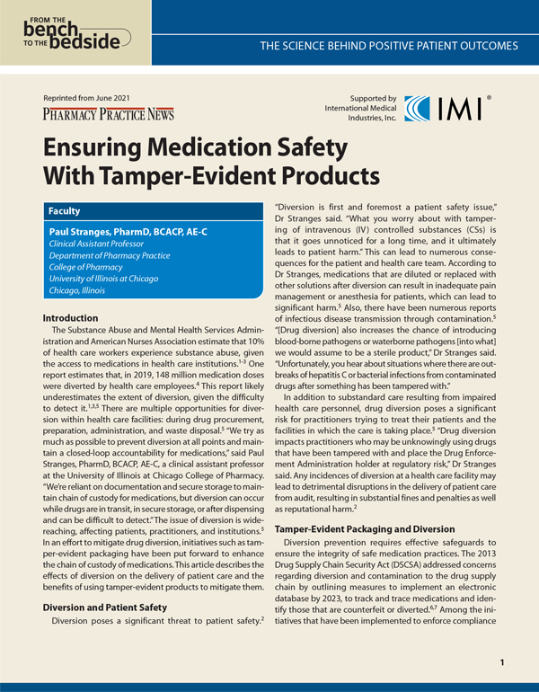 Ensuring Medication Safety With TamperEvident Products
